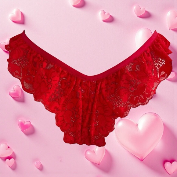 We Are HAH Red Ruffled Lace Panty | Valentine’s Day | Size S | NWOT ❤️ - Picture 2 of 2